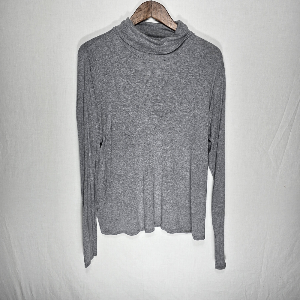 Eileen Fisher Womens Large Gray Long Sleeve Turtleneck Top